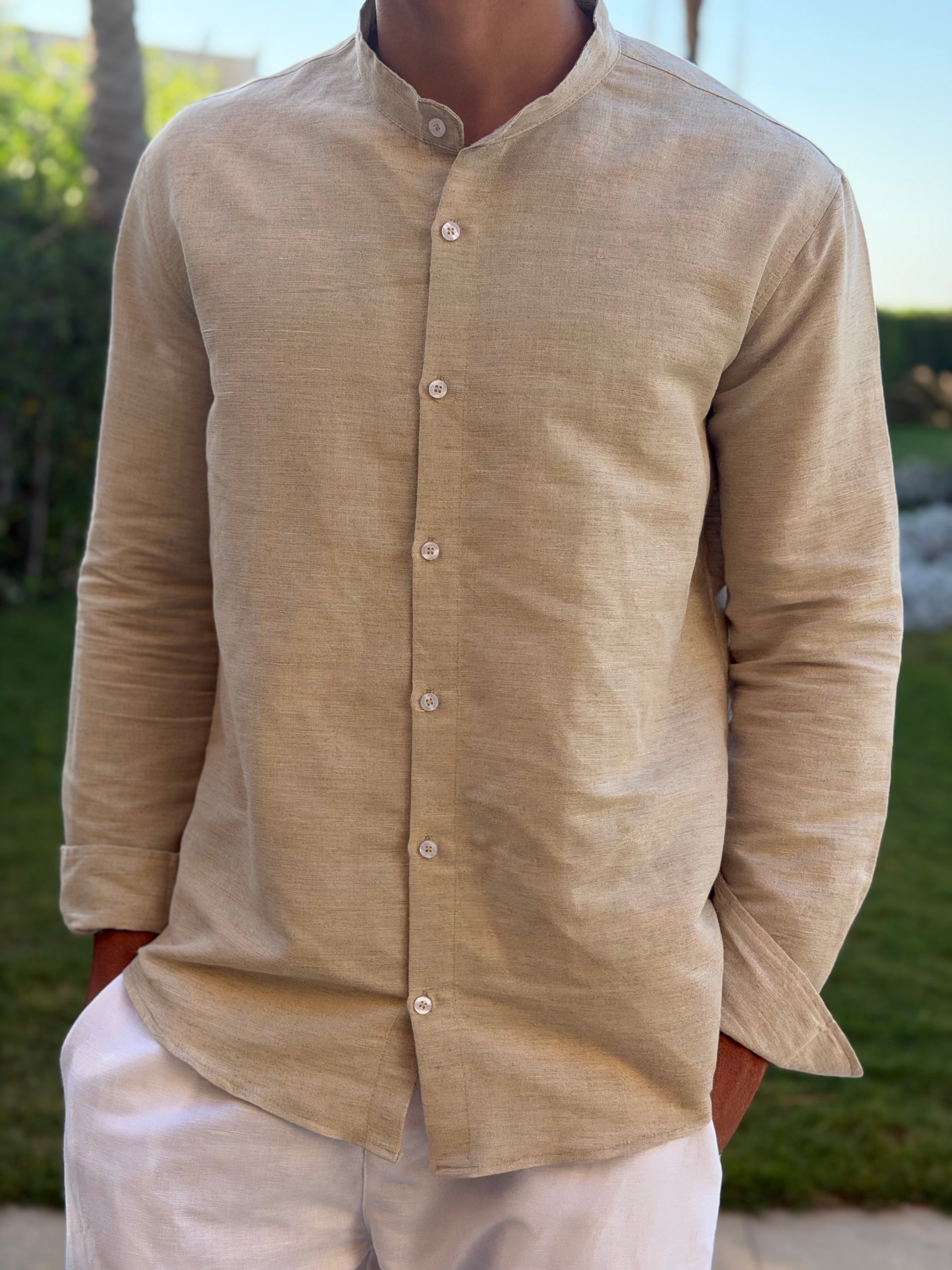 Beige linen chemise