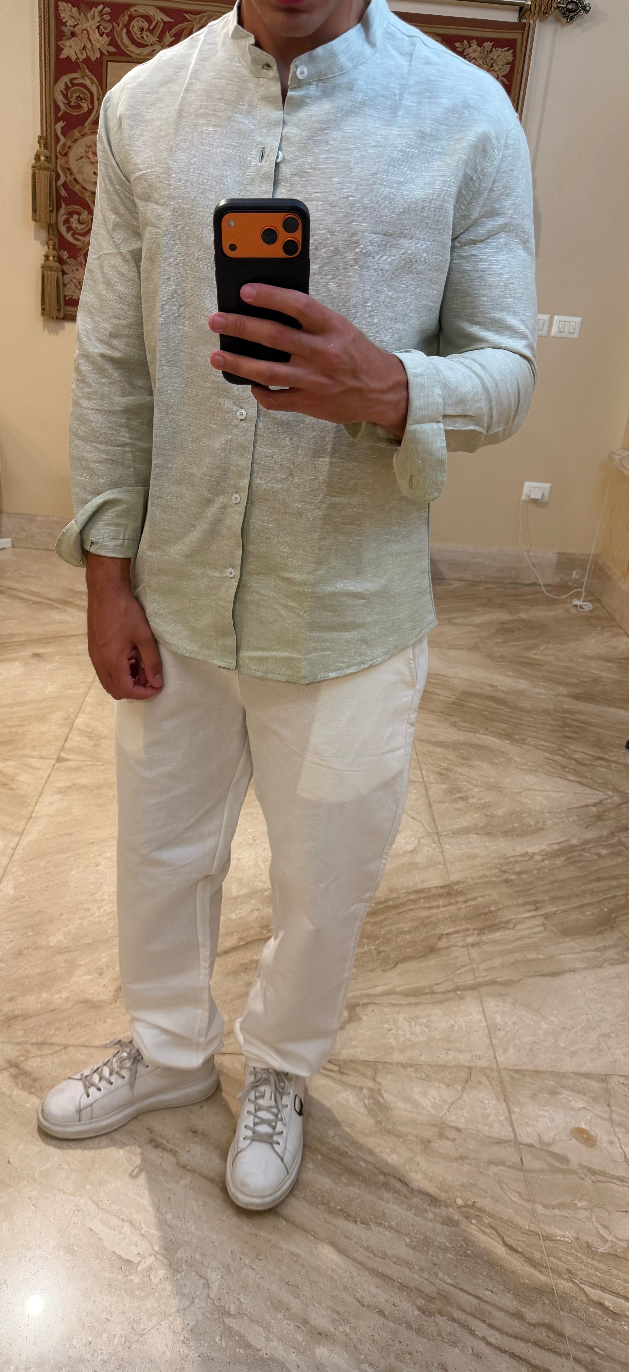 sage G+white linen bundle